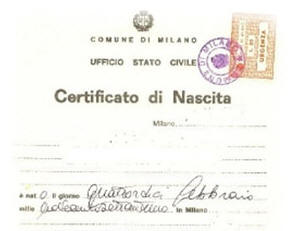 italian certificates birth marriage death order